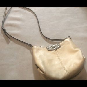 White and Silver Coach Crossbody Purse